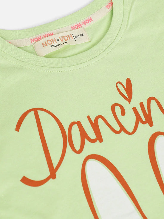 Girls Green Dancing Shoes T-Shirt