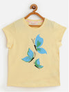 Girls Yellow Butterflies Print T-Shirt