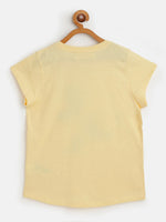 Girls Yellow Butterflies Print T-Shirt