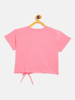 Girls Pink To The Beach Tie-Knot Crop T-Shirt