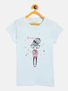 Girls Blue Dreamer Print T-Shirt