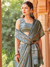 Saree Mall Women's Cotton Blend Grey Printed Designer Saree With Blouse Piece-NYNTRA104