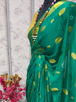 Sareemall Teal Green Woven Women Saree-NZMN7303