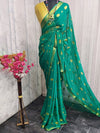 Sareemall Teal Green Woven Women Saree-NZMN7303