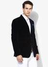 Hangup Men Standard Solid Men Formalwear-Navy2BTNVelvetBlazer