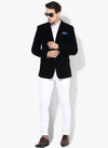 Hangup Men Standard Solid Men Formalwear-Navy2BTNVelvetBlazer