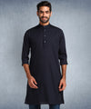 Hangup Men Standard Solid Men's Indian Wear-Navy_6_119_Kurta