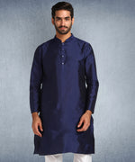 Hangup Men Standard Solid Men's Indian Wear-Navy_8_B12_Lkurta