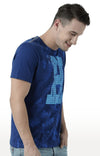 Huetrap Blue Mens Short Sleeve Graphic Printed Tshirt-HT17MKGRALNY00696