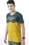 Huetrap Yellow Mens Short Sleeve Graphic Printed Tshirt-HT17MKGRAYLW00607