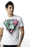 Huetrap White Mens Short Sleeve Graphic Printed Tshirt-HT16MKGRAWHT00254