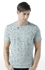 Huetrap Grey Mens Short Sleeve Graphic Printed Tshirt-HT17MKGRAGML00659