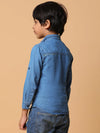 Tales & Stories Boys Solid Light Blue Cotton Regular Fit Full Sleeve Shirt