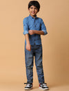 Tales & Stories Boys Solid Light Blue Cotton Regular Fit Full Sleeve Shirt