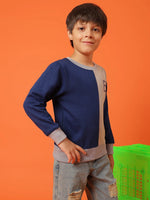 Tales & Stories Navy Blue Cotton SweatShirt For Boys