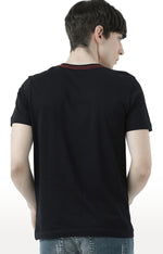 Huetrap Black Mens Short Sleeve Graphic Printed Tshirt-HT17MKGRABLK00863