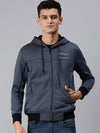 Men Hooded Solid Navy Blue Sweatshirt-OD6026-Blue