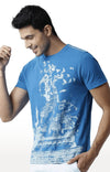 Huetrap Blue Mens Short Sleeve Graphic Printed Tshirt-HT16MKGRASUR00367