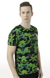 Huetrap Black Mens Short Sleeve Graphic Printed Tshirt-HT17MKGRABLK00908