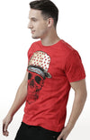 Huetrap Red Mens Short Sleeve Graphic Printed Tshirt-HT17MKGRARED01089