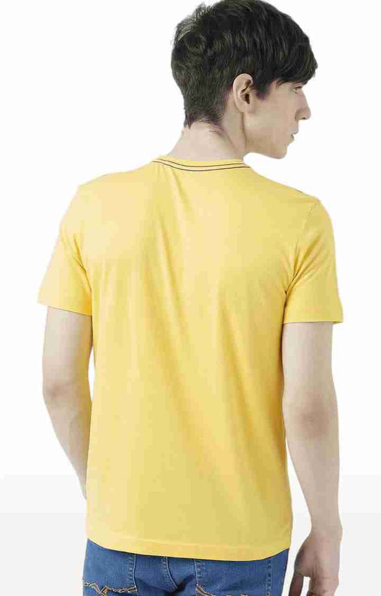 Huetrap Yellow Mens Short Sleeve Graphic Printed Tshirt-HT17MKGRAYLW01136