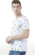 Huetrap White Mens Short Sleeve Graphic Printed Tshirt-HT17MKGRAWHT00821