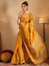 Saree Mall Women's  Blend Yellow Printed Designer Saree With Blouse Piece-OXFORD09A