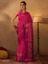 Saree Mall Women's  Blend Pink Printed Designer Saree With Blouse Piece-OXFORD10C