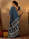 Saree Mall Women's  Blend Teal Blue Printed Designer Saree With Blouse Piece-OXFORD10D