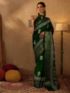 Saree Mall Women's  Blend Green Printed Designer Saree With Blouse Piece-OXFORD13B