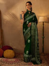 Saree Mall Women's  Blend Green Printed Designer Saree With Blouse Piece-OXFORD13B