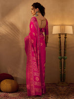 Saree Mall Women's  Blend Pink Printed Designer Saree With Blouse Piece-OXFORD14A