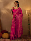 Saree Mall Women's  Blend Pink Printed Designer Saree With Blouse Piece-OXFORD14A