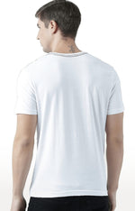 Huetrap White Mens Short Sleeve Graphic Printed Tshirt-HT17MKGRAWHT00773