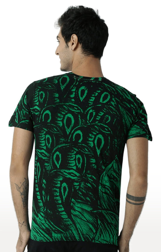 Huetrap Green Mens Short Sleeve Graphic Printed Tshirt-HT15MKGRAGRE00152