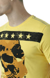 Huetrap Yellow Mens Short Sleeve Graphic Printed Tshirt-HT17MKGRAYLW01044