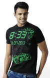 Huetrap Black Mens Short Sleeve Graphic Printed Tshirt-HT13MKGRABLK00312