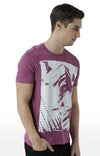 Huetrap Maroon Mens Short Sleeve Graphic Printed Tshirt-HT17MKGRAPLU00528