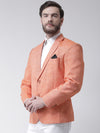 Hangup Men Standard Solid Men Formalwear-Orange1LinenBlazer