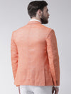 Hangup Men Standard Solid Men Formalwear-Orange1LinenBlazer