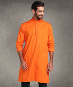 Hangup Men Standard Solid Men's Indian Wear-Orange_6_111_Kurta