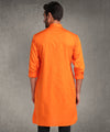 Hangup Men Standard Solid Men's Indian Wear-Orange_6_111_Kurta