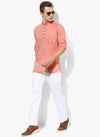 Hangup Men Slim Solid Men's Indian Wear-OrangeKurta