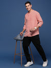 Men Mandarin Collar Solid Peach Slim Fit Shirt-Oren-2988-Peach