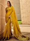 Saree Mall Women's  Blend Mustard Woven Design Designer Saree With Blouse Piece-PATOLA1105