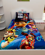 Athom Living Born To Be A Hero Paw Patrol Digital Printed Cotton Kids Single Bedsheet 147x223 cm with Pillow Cover-PAW-03-236-S