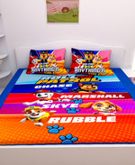 Athom Living One Team Anything is possible Paw Patrol Digital Printed Cotton Kids Double Bedsheet 270x270 cm with 2 Pillow Cover-PAW-03-237-D