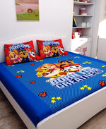 Athom Living Born For Greatness Paw Patrol Digital Printed Cotton Kids Double Bedsheet 270x270 cm with 2 Pillow Cover-PAW-03-239-D