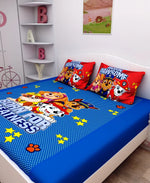 Athom Living Born For Greatness Paw Patrol Digital Printed Cotton Kids Double Bedsheet 270x270 cm with 2 Pillow Cover-PAW-03-239-D