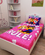 Athom Living Friends Forever Paw Patrol Digital Printed Cotton Kids Single Bedsheet 147x223 cm with Pillow Cover-PAW-03-240-S